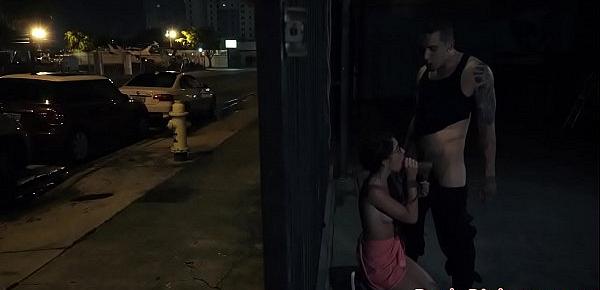  Real stranded teen hardfucked in public